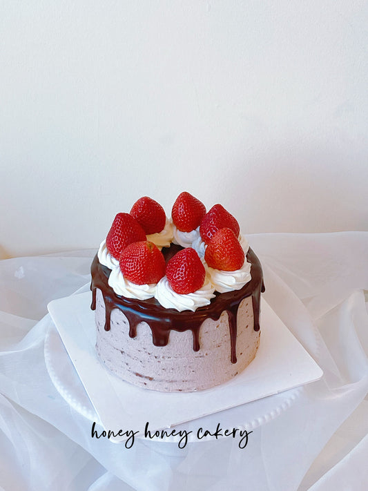 Chocolate Glazed Strawberry Cake