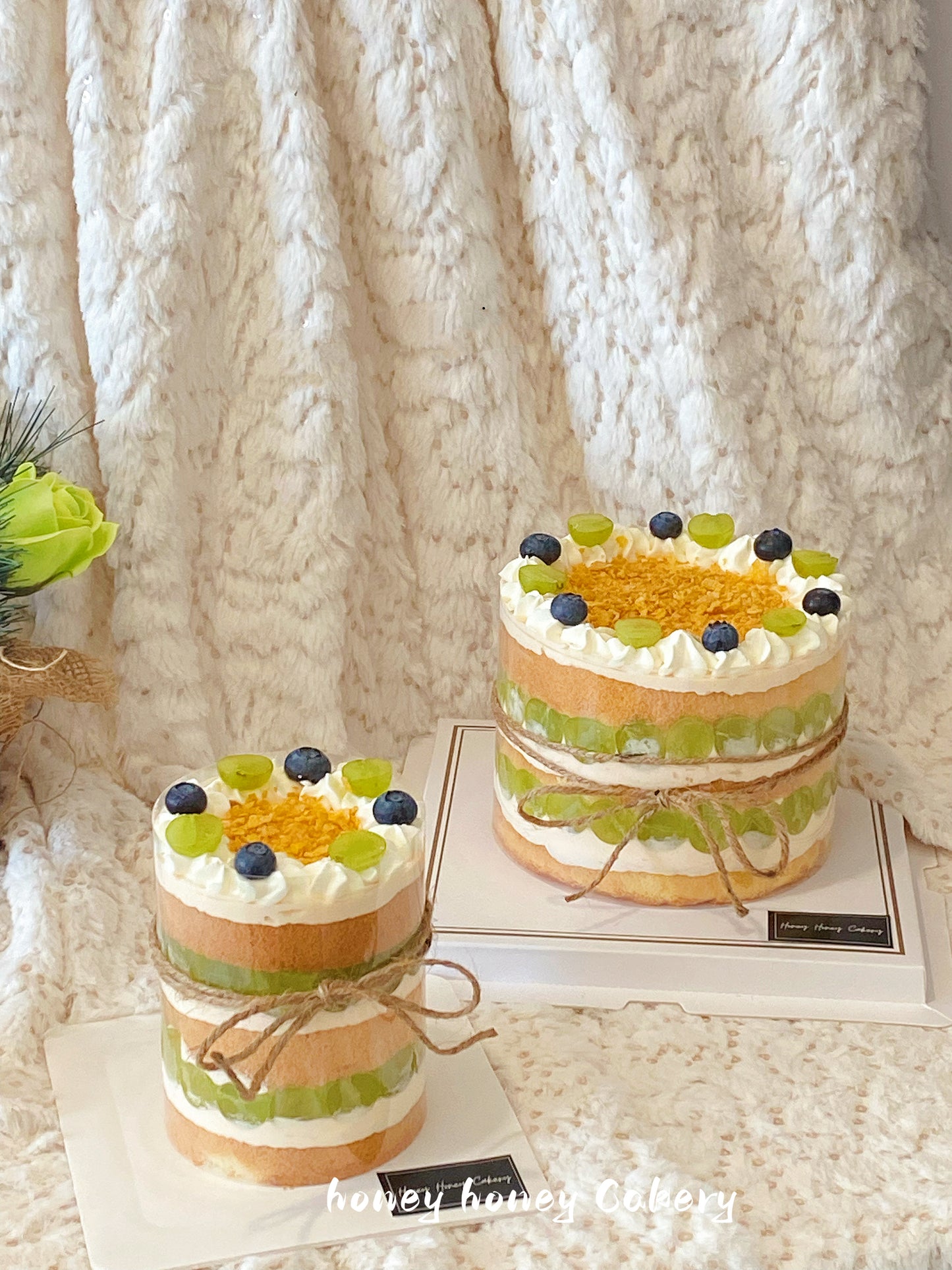 Honey Green Grape Chiffon Cake