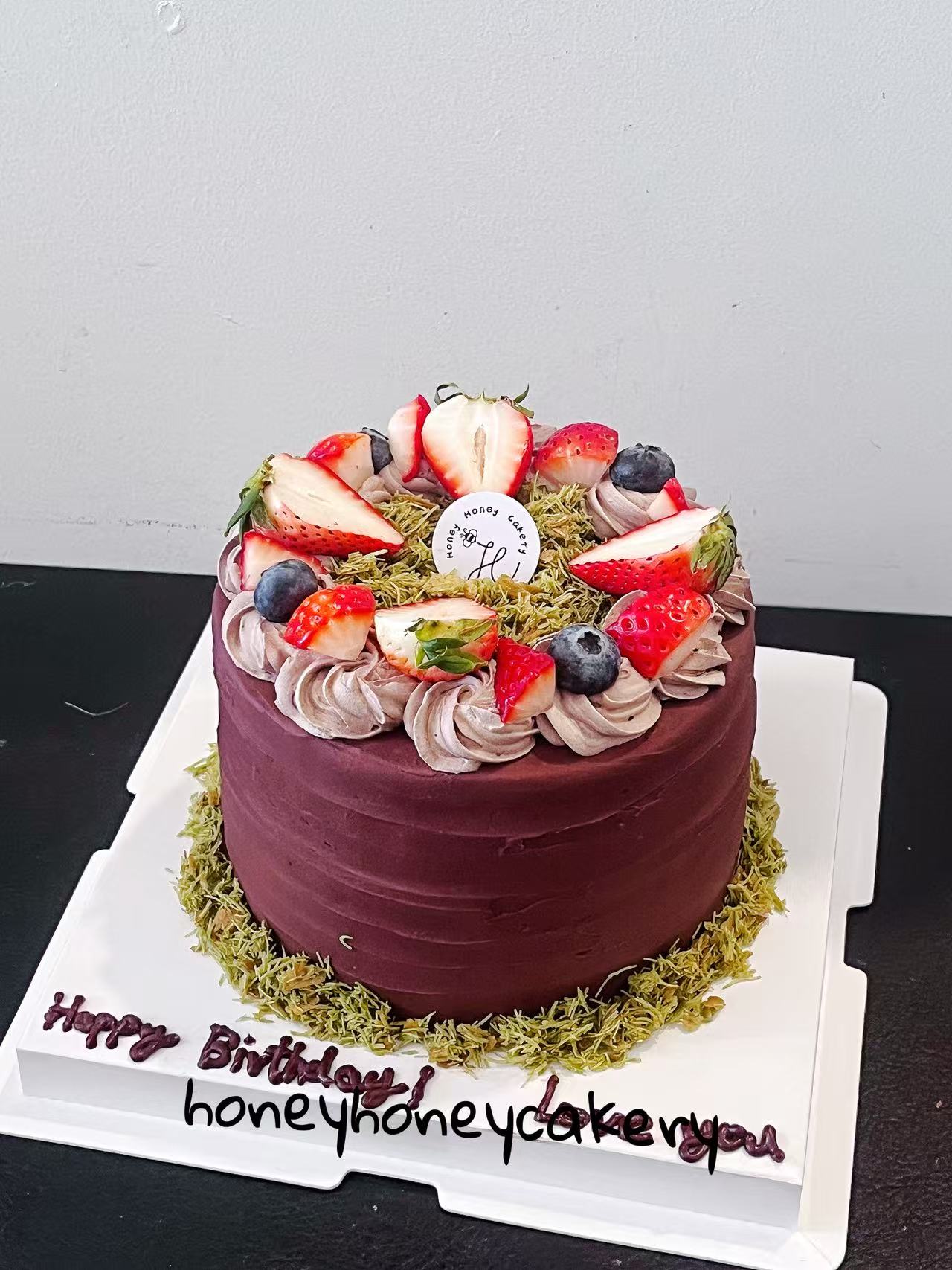 Strawberry & Dubai Chocolate Chiffon Cake