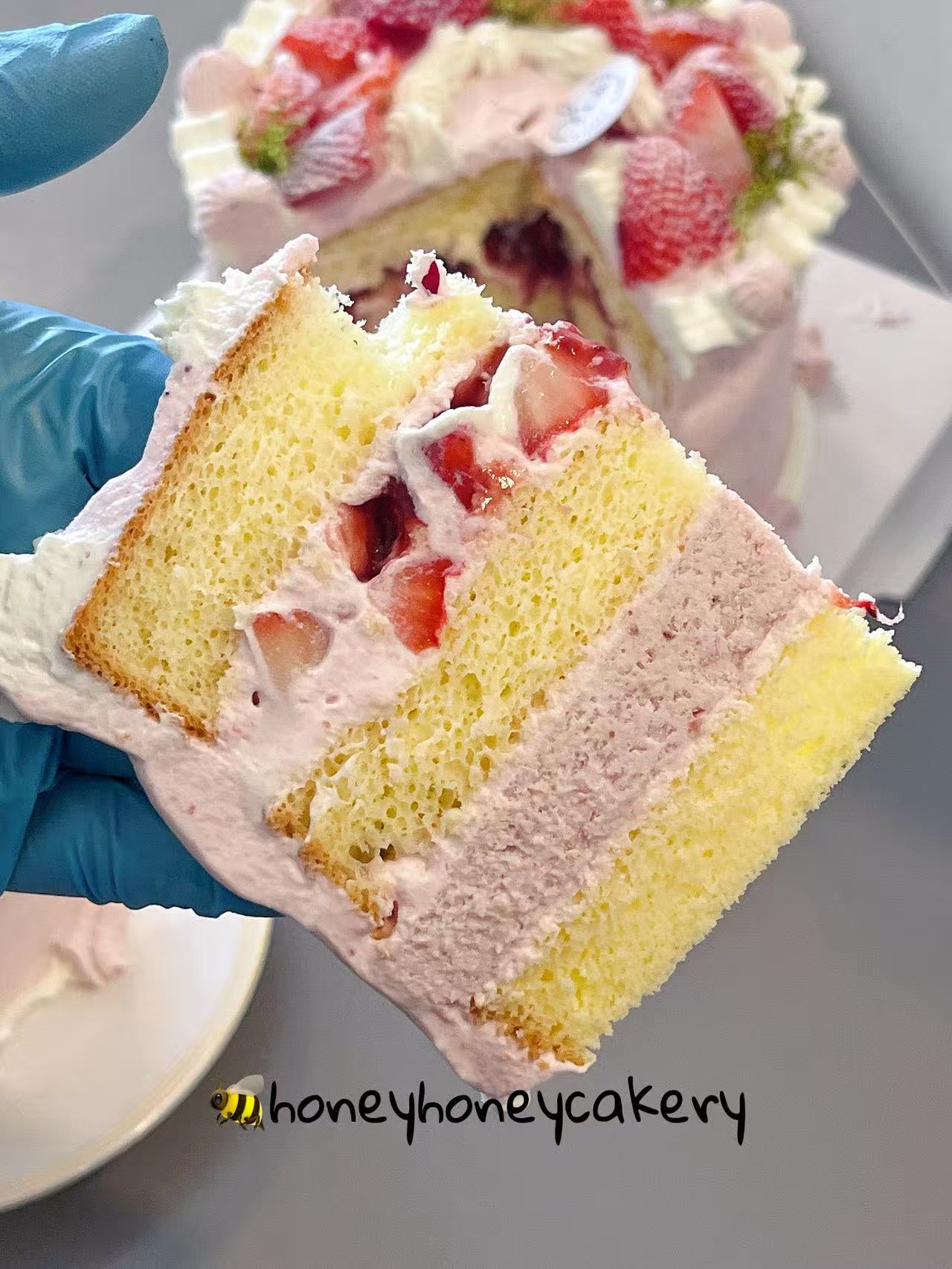 Strawberry Yogurt Mousse Chiffon Cake