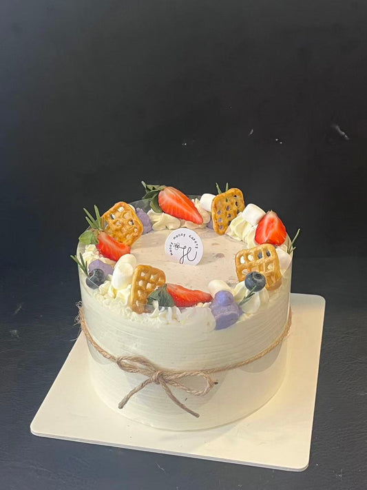 Taro Paste Mochi Pork Floss & Salted Egg Yolk chiffonCake