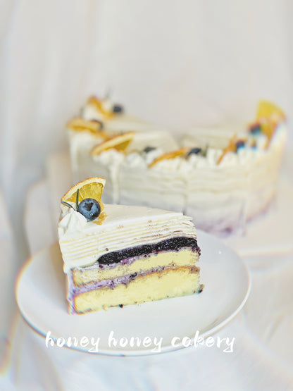 Cheese Blueberry Crepe Chiffon Cake